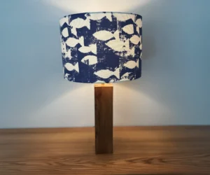 Luxury Bespoke Lampshade - Blue sardines