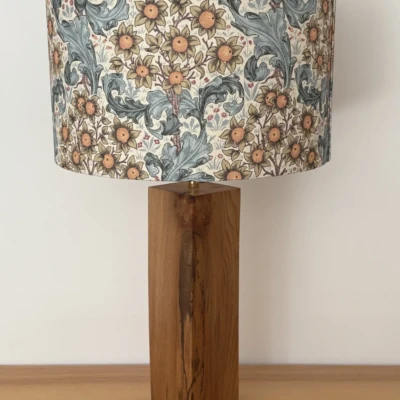 William Morris Orchid – Azure \Handmade bespoke lampshade made in Suffolk