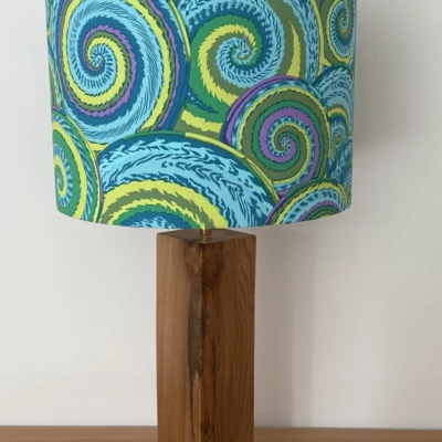 Philip Jacobs Curly Basket – Green handmade bespoke lampshade made in Suffolk