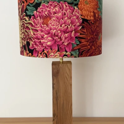 Philip Jacobs Japanese Chrysanthemum in Red handmade Suffolk lampshade