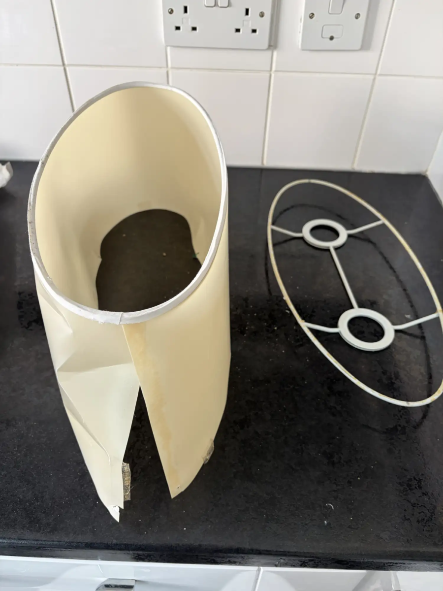 The original damaged lampshade