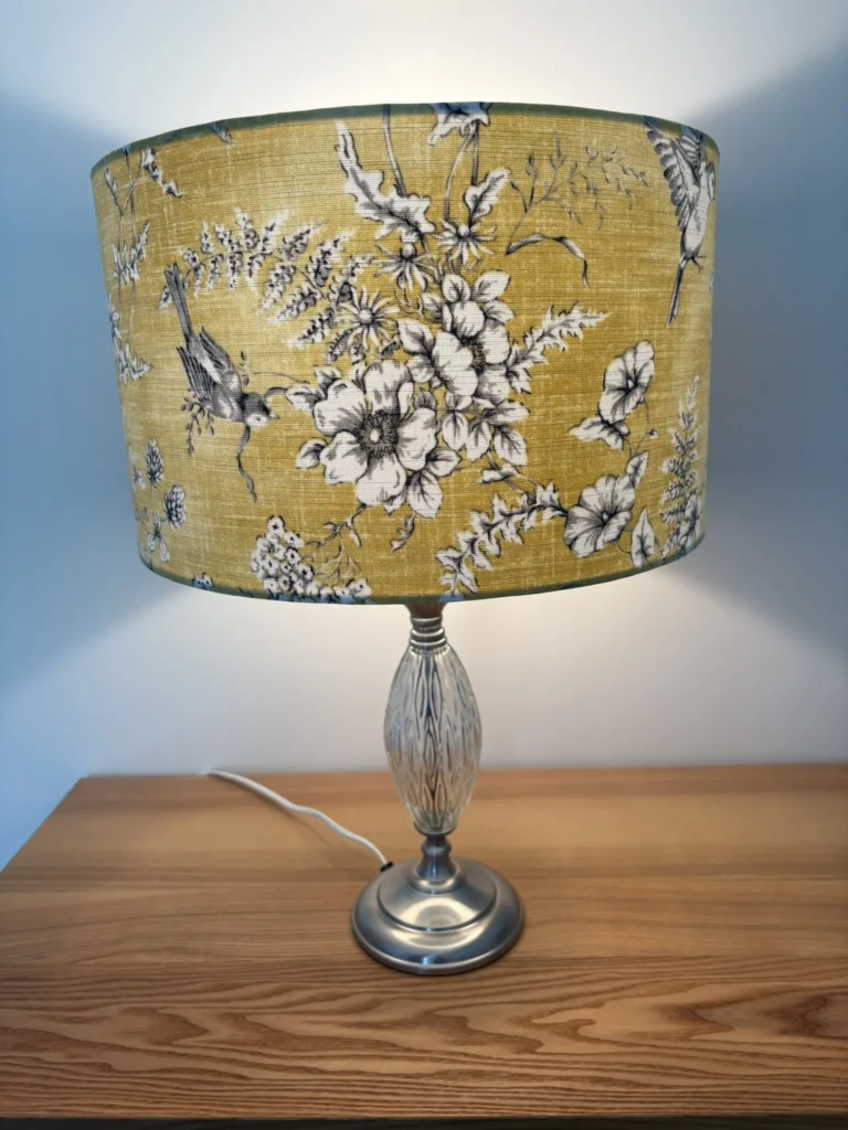 Finch Toile – Buttercup lampshade bespoke suffolk handmade