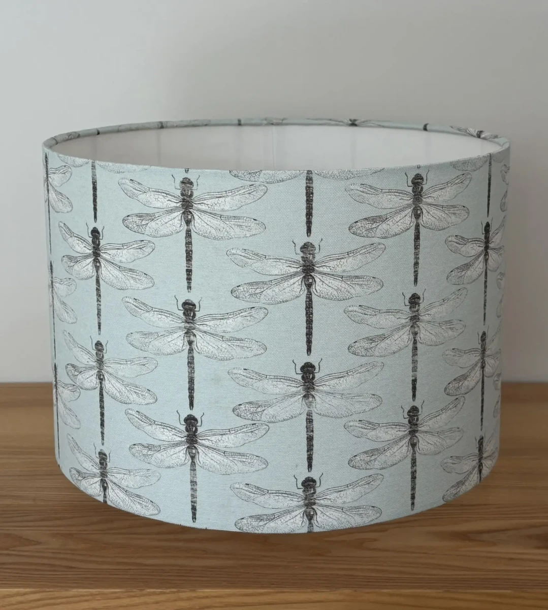 Dragonfly – Duck Egg Blue bespoke lampshade made in Suffolk