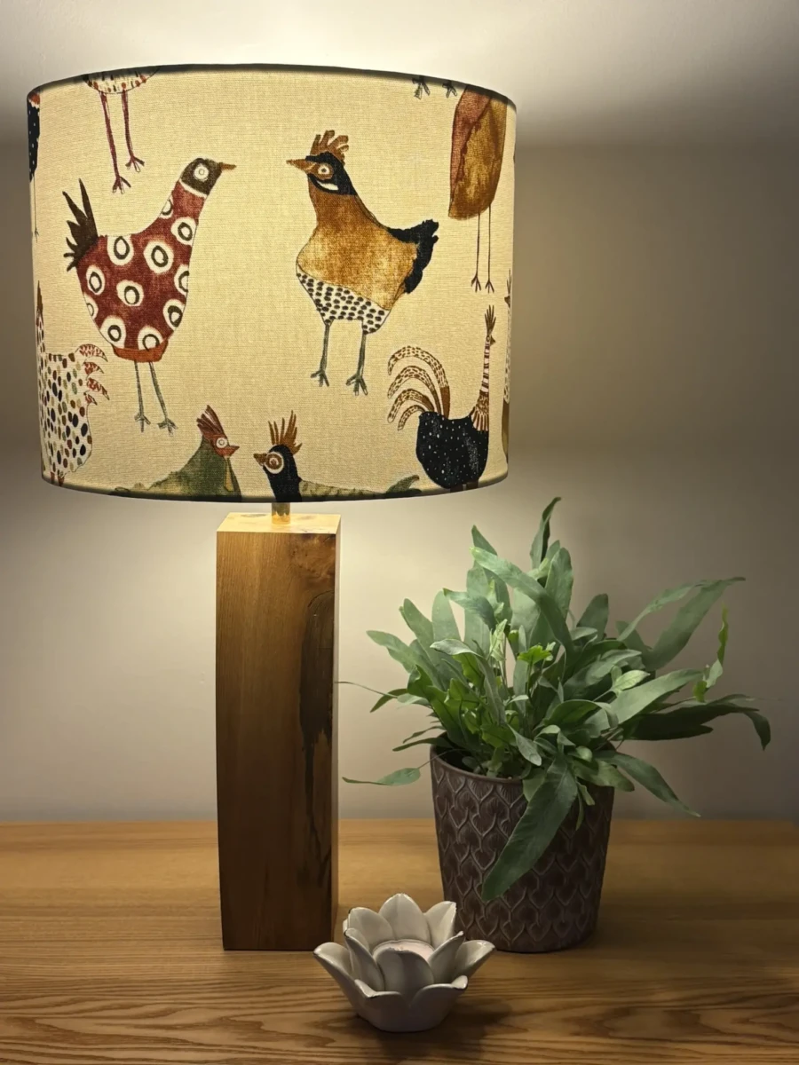 Harriet Hen – Multi lampshade handmade in Suffolk