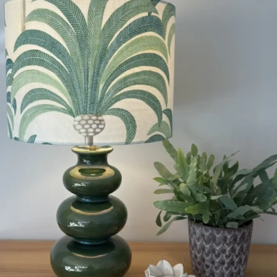 Bespoke Lampshade - La Palmeraie Palm Trees - Green