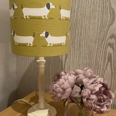 Sausage dog lampshade bespoke handmade in Suffolk