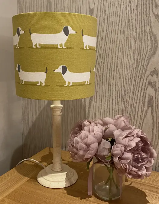 Sausage dog lampshade bespoke handmade in Suffolk